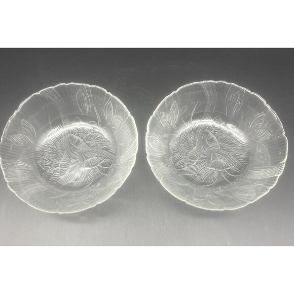 VTG Arcoroc SPRING BOUQUET Floral Glass Bowl 6.25” Set Of 4 EUC - Picture 2 of 6